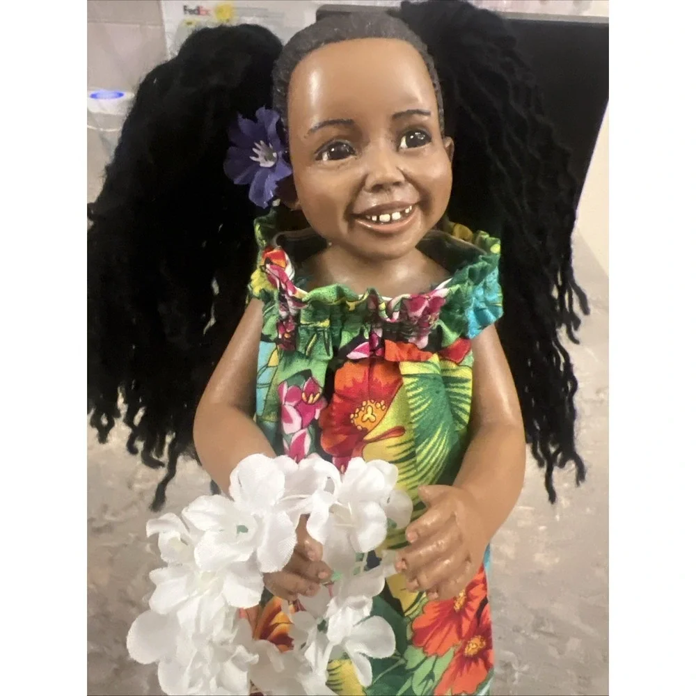 1999 Martha Root Ann Porcelain Doll God Is Love Hawaiian Dress
